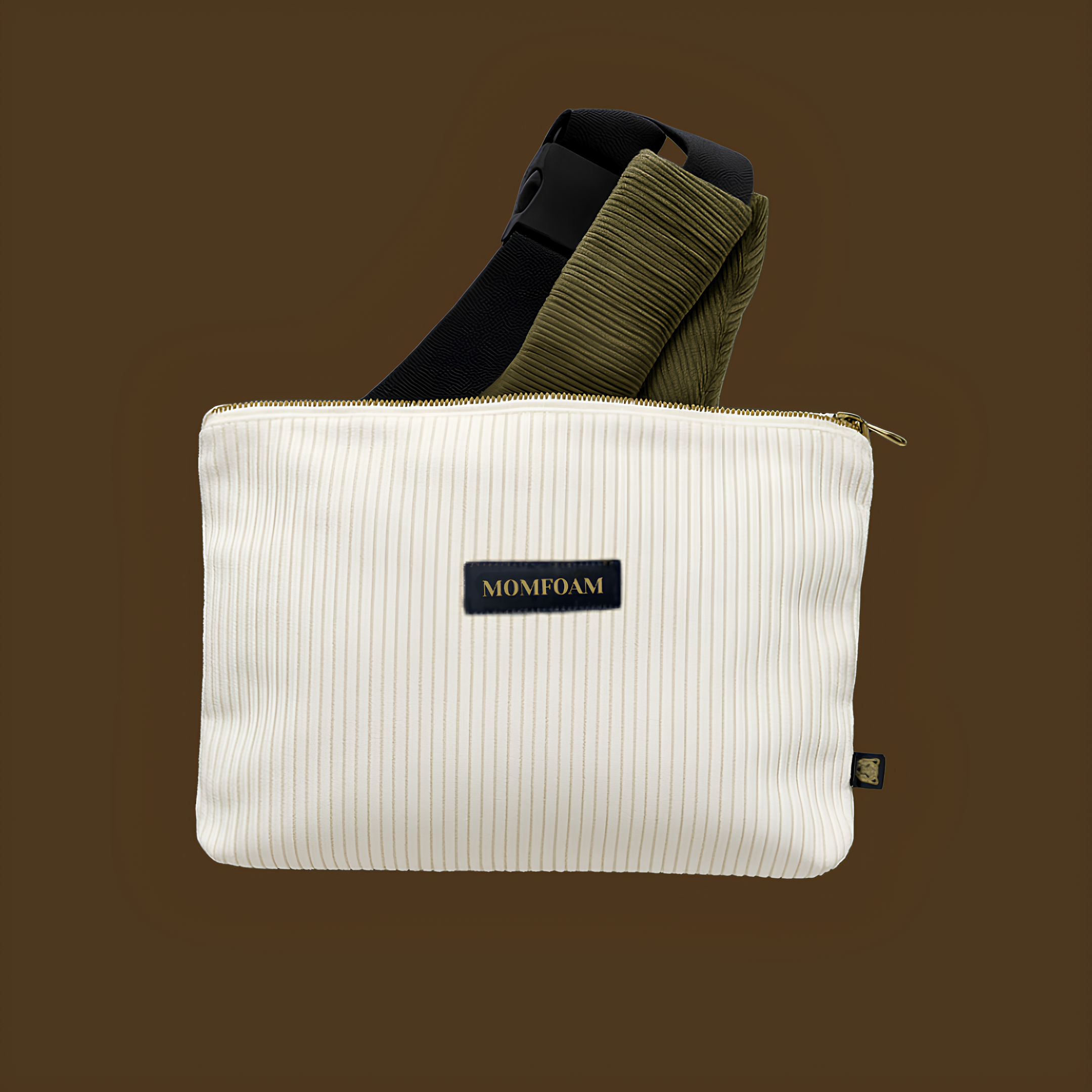 Pochette en Velours Côtelé Blanc