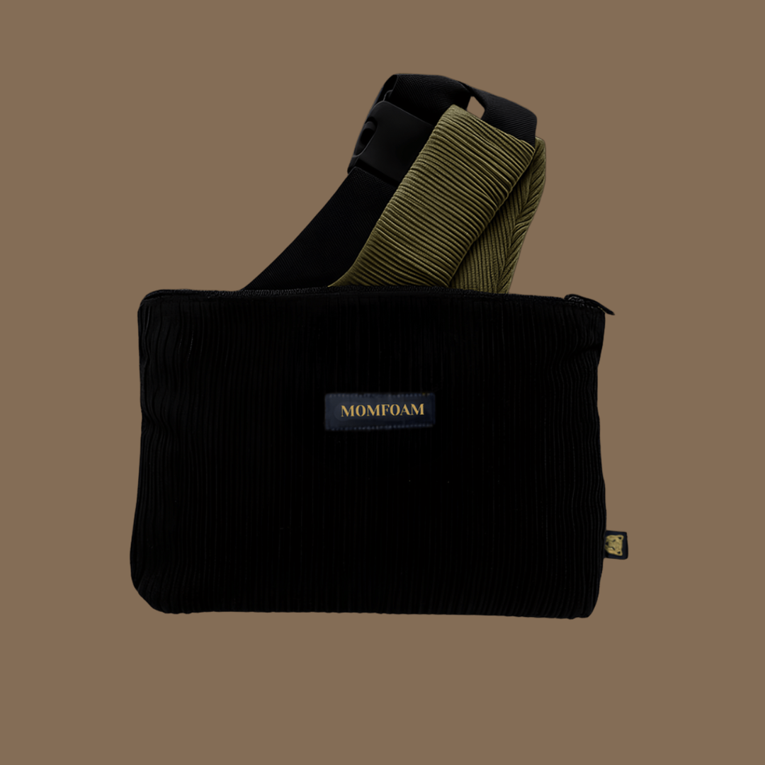 Pochette en Velours Côtelé Noir