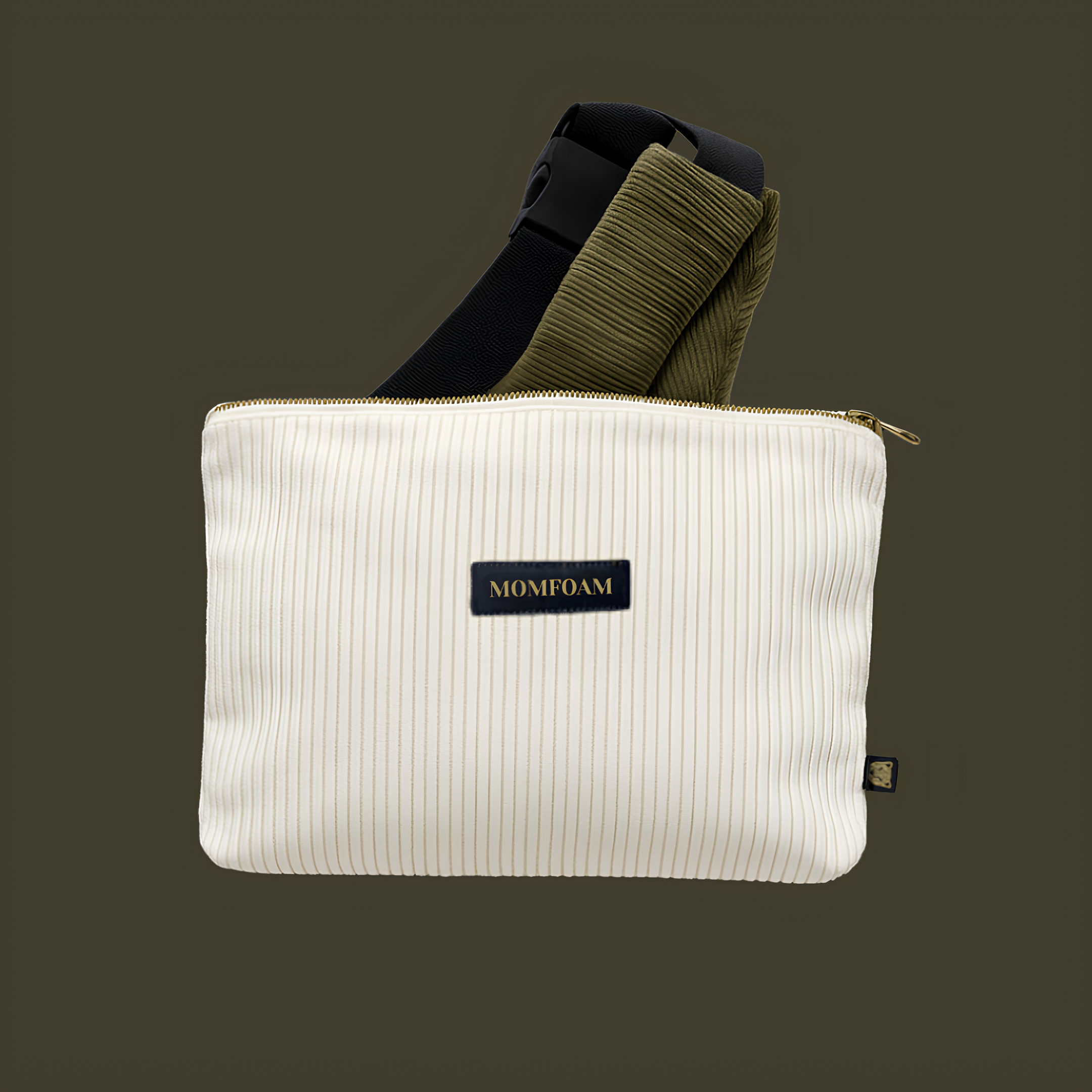 Pochette en Velours Côtelé Blanc