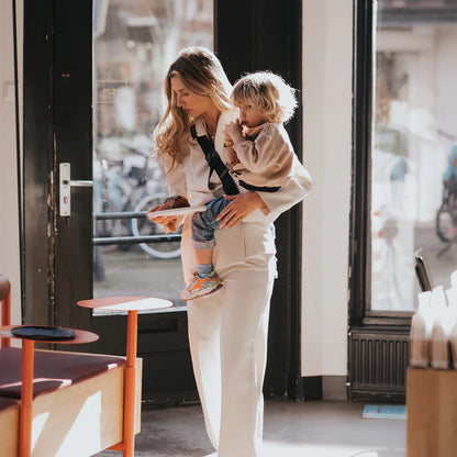 Porte-bébé en Velours Côtelé Blanc