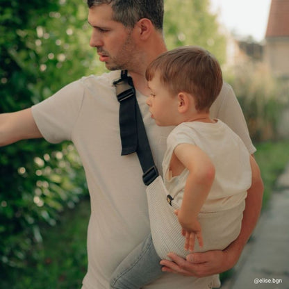 Porte-bébé en Velours Côtelé Blanc
